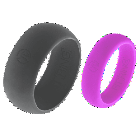 His & Hers Silicone Wedding Band | Silicone Wedding Ring Set Men & Women by Fit Ring Safe Rubber Silicone Band