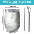thumbnail image 5 of Floral 12oz Stainless Steel Insulated Wine Tumbler with Lid and Straw – Double Wall Vacuum Mug for Hot & Cold Drinks, 304 Steel Interior, Sweat-Free Design,Thanksgiving,Christmas, Spring,Flower, 5 of 5