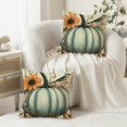 thumbnail image 3 of GooTPa Pumpkin Pattern Pillow Covers, Bird and Floral Throw Pillow Case Decoration, Linen Cushion Covers for Couch Sofa Bedroom Living Room Easter Day Home Decor - 24x24in, 3 of 6