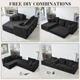 thumbnail image 3 of 106.5” Sectional Sofa with Chaise, YINIX 3 Seater L-Shaped Sofa  Couch for Living Room, Black, 3 of 7