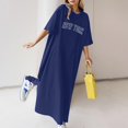 thumbnail image 2 of Womens Summer Dresses, Dresses for Women,Women's Flowy Summer Dress Casual Loose Fit Printed Short Sleeve T-Shirt Style Long Maxi Dress Comfortable Breathable Fashion, 2 of 4