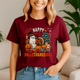 thumbnail image 4 of Happy Hallothanksmas Tshirt, Halloween Thanksgiving Christmas Shirt, Holiday Season Tee, Turkey Gift, Vintage Ghost ,Merry Christmas, 4 of 5