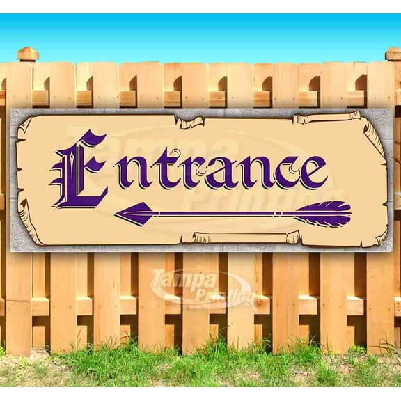 Entrance Arrow 13 oz Vinyl Banner With Metal Grommets