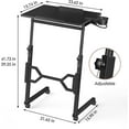 thumbnail image 3 of Small Standing Desk with Wheels, Portable Treadmill Desk, Rolling Desk Adjustable Height for Laptop, Mobile Standing Table for Walking Pad, Bedside Table, 3 of 18
