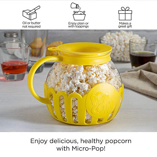 NEW Ecolution Glass Micro Pop 3 Quart Microwave Popcorn Popper