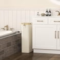 thumbnail image 2 of 65L Slim Laundry Hamper with Lid, Narrow Laundry Basket with Removable Bag & Bamboo Handles, Fodable Thin Dirty Clothes Hamper for Laundry Collapsible Bin for Bathroom Bedroom Dorm, White, 2 of 9
