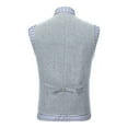 thumbnail image 3 of purcolt Men's Tweed Vintage Vest Western Herringbone Wool Slim Fit Waistcoat Retro V Neck Formal Suit Vest for Wedding Prom Groomsmen, 3 of 5
