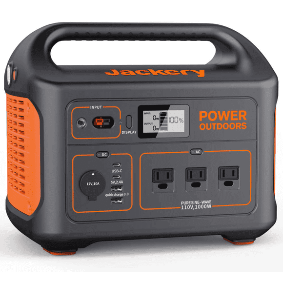 Jackery Explorer 880 Portable Power Station, 880Wh Capacity with 3x1000W AC Outlets, Solar Generator for Home Backup, Emergency, Outdoor Camping