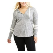 No Comment Junior Plus Stripe Sleeve Hoo