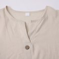 thumbnail image 6 of Coerni Cotton Linen Blouse for Girls Aesthetic Shirts Long Sleeve V Neck Plain Kids Summer Fashion Tops Breathable Loose, 6 of 9