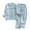 Solid-Blue, variant on Uccdo 2Pcs Little Girls Boys Cotton Long Sleeve Pajamas Set Kids Button Down Printed Sleepwear Nightwear Loose Fit 3-10 Years