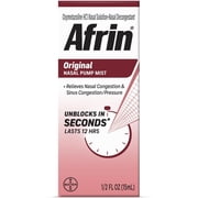 Afrin Original 12 Hour Nasal Decongestant Pump Mist Nasal Spray - 15 mL
