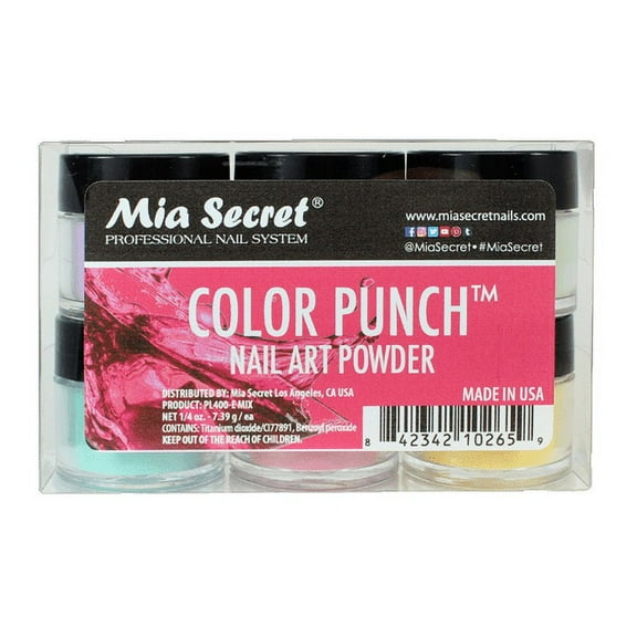 Mia Secret Color Punch Acrylic Nail Art Powder Collection 6 Pc