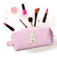 thumbnail image 6 of Sm:)e Personalized Initial Makeup Bag, Cosmetic Bag for Teen Girls and Women, Toiletry Bags for Travel Holiday Birthday,2 Pack (A, Pink), 6 of 9