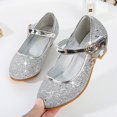 thumbnail image 2 of Girls Boots - Girls Princess PU Sequins Shoes Silver Performance Party Wear Lightweight Comfortable Sole Dress Shoes Fashion Kids Celebration Footwear - Toddler Boots,Color:Silver,Size:34, 2 of 5