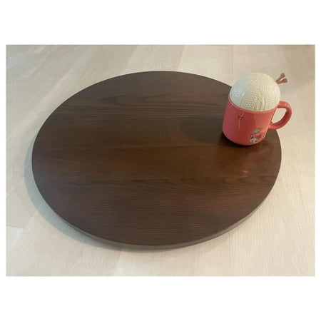 

Tyslan 21-in Diameter Brown Wood Rotating Turntable Big Lazy Susan - 360 Degree Swivel
