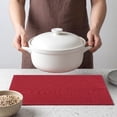 thumbnail image 4 of Set of 4 Cotton Linen Placemats, Rustic Rectangular Placemats for Dining Table Decor Washable Kitchen Table Mat Wipe Clean Red 17.7x13inch, 4 of 6