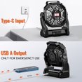thumbnail image 4 of Ventilador de Camping con Linterna LED, 10400mAh Ventilador de Tienda Port&aacute;til Recargable con Gancho para Colgar, Ventilador de Escritorio USB de 4 Velocidades, Perfecto para Camping Casa O, 4 of 9