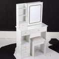 thumbnail image 3 of Rugerasy Left Drawer Vanity Table with LED Mirror & Multi-layer Storage, 3 of 9