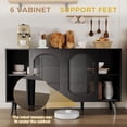 thumbnail image 5 of Garvee Sideboard Buffet Cabinet, 2 Fluted Glass Doors & 3 Drawers, 52.7 x 15.3 x 32.3", Black, 5 of 11