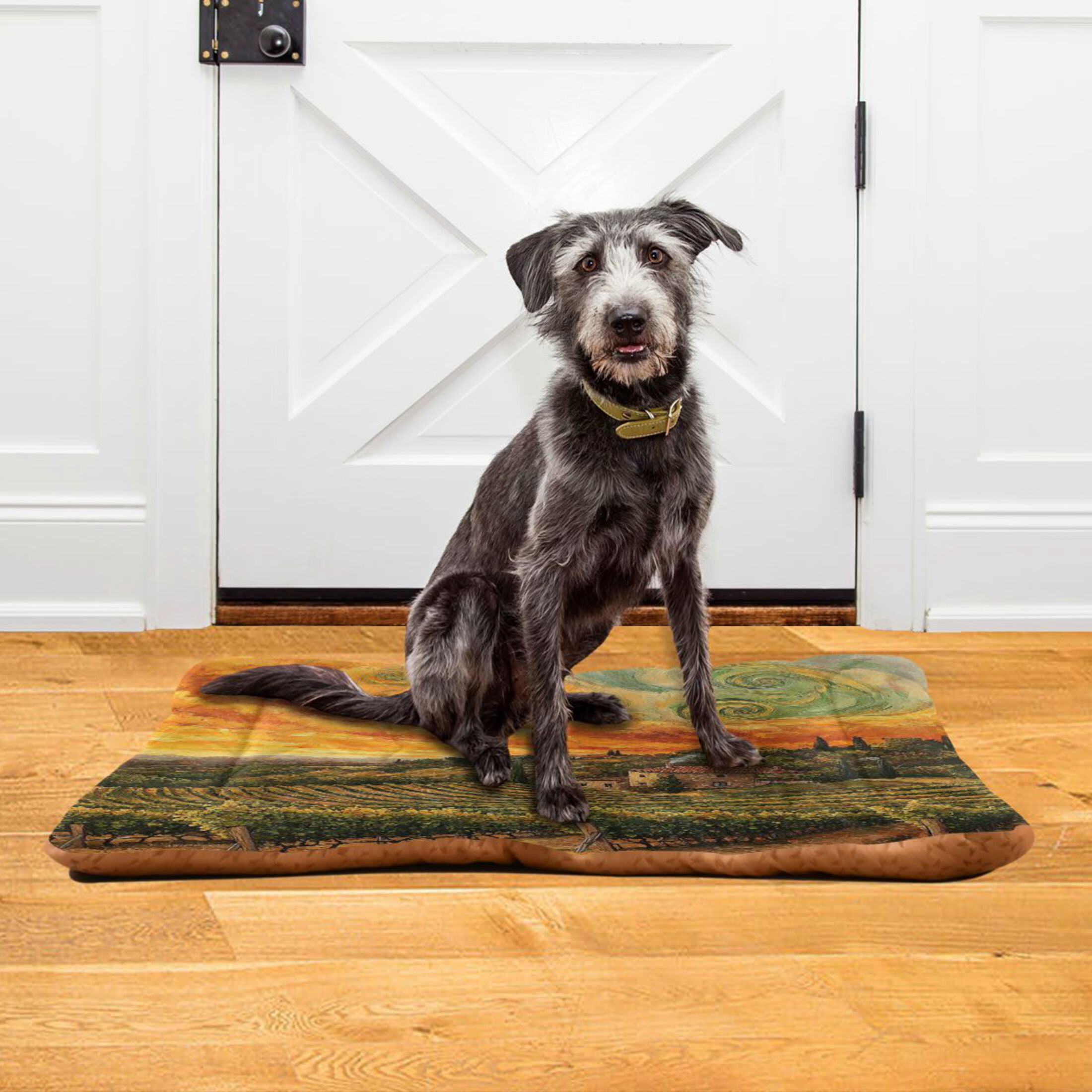 Qxltty Beautiful Vineyard Ped Pad Wear-resistant and Hard to Bite Through Sleeping Pad for Small Medium Large Dogs Winter Pet Bed 36×24in