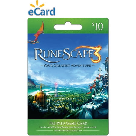 Jagex Runescape 10 Card Email Delivery