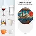 thumbnail image 6 of Fuzoiu Whimsical Sailboat Ocean Art Print Leather Coasters Set,Drink Coasters Set of 4,for Tabletop Protection, Durable PVC Coasters,Home Décor and Housewarming Gift-Octagon, 6 of 6