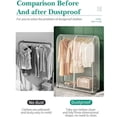 thumbnail image 6 of TOPCHANCES Garment Rack Cover, Transparent Clothes Rail Cover with 2 Durable Zipper, Heavy Duty PEVA Garment Coat Hanger Protector for Clothing Storage, 79x59x20in, 6 of 7