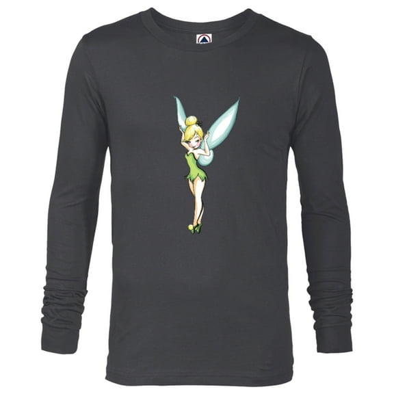 Disney Tinker Bell Pose T-Shirt - Long Sleeve T-Shirt for Men - Customized-Charcoal Heather