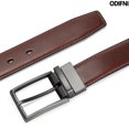 thumbnail image 4 of Odifni Mens reversible leather belt,genuine leather belt, black/brown belt, 2 in 1, 4 of 8