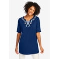 thumbnail image 4 of Woman Within Plus Size 7-Day Embroidered Layered-Look Tunic, 4 of 6