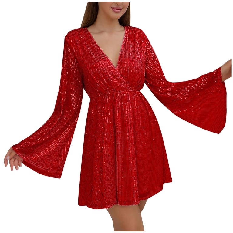 skims fits everybody low back long dress Petal and Pup Women's Serena Sequin Mini Dress
