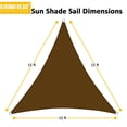 thumbnail image 5 of Triangle Sun Shade Sail 12 x 12 x 12 Ft UV Block Fabric Dark Brown, 5 of 5