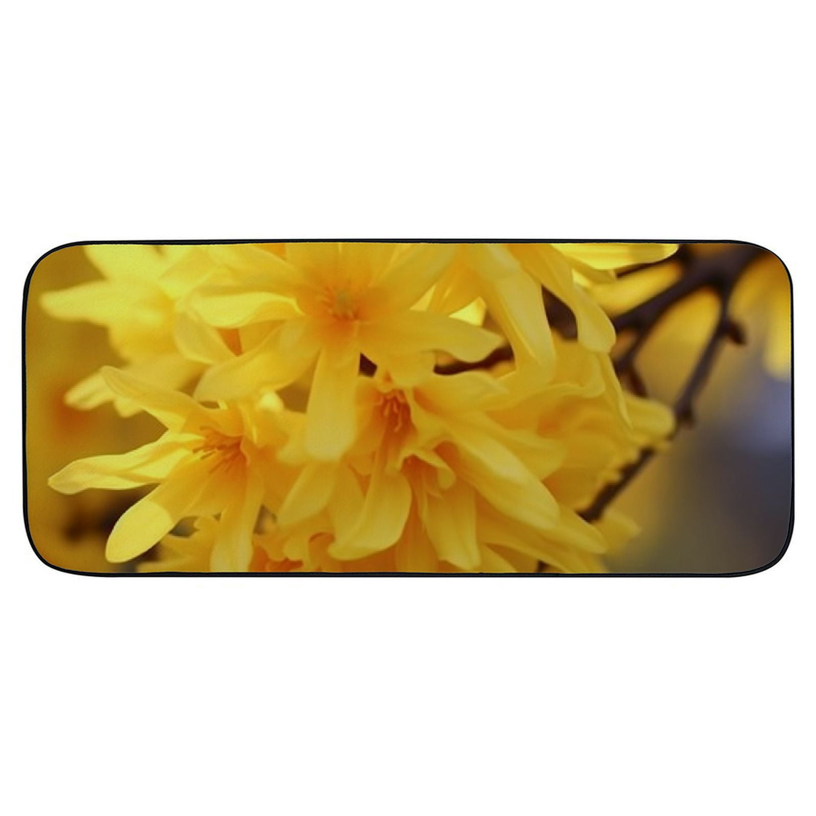 Qinduosi Decorative Door Mat, Door Mat with Non-Slip Rubber Backing, Easy Cleaning, Traps Dirt, for Entry, Patio, Garage - Forsythia Flowers Forsythia Flowers Ornamental Shrub 19.68*47.24 in