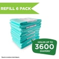 thumbnail image 4 of Diaper Pail Refills | 6 Count Value Pack Holds 3,600 Diapers | Compatible with Dekor Plus Diaper Pail | Strong, Durable Refill Bags with Odor Eliminating Baby Powder Scent, 4 of 4