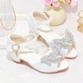 thumbnail image 2 of Akiihool Mary Jane Shoes Girls Mary Jane Dance Party Shoes Princess Sandals for Little GirlsToddler Birthday Christmas (White,4), 2 of 7