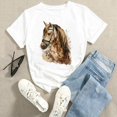 thumbnail image 4 of Camisetas estampadas de dibujos animados para mujer, camisetas de moda de verano, Tops de leopardo con corazón de amor, camiseta de manga corta para vacaciones 2022, 4 of 4