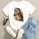thumbnail image 5 of Camisetas estampadas de dibujos animados para mujer, camisetas de moda de verano, Tops de leopardo con corazón de amor, camiseta de manga corta para vacaciones 2022, 5 of 5