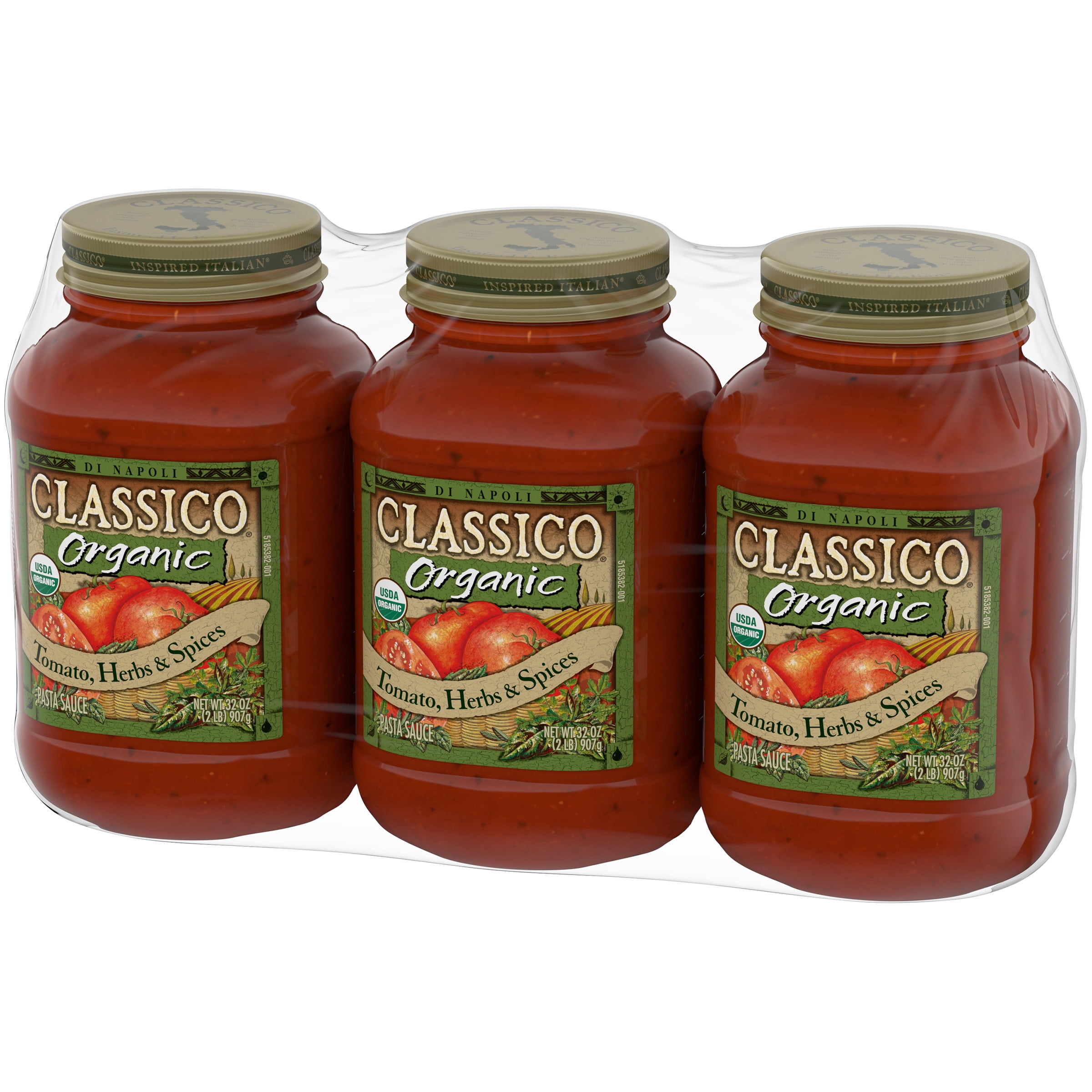 Classico Organic Tomato Herbs & Spices Pasta Sauce, 3 ct Pack, 32 oz Jars