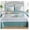 Frost Blue, variant on 3 Piece Quilted Bedspread, Printed Quilt, Quilt Set Bedding Throw Blanket Coverlet Oversize Lightweight Bedspread Ensemble, Turquoise, Queen Size, Katrina Blue