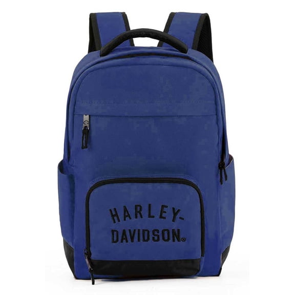 Harley-Davidson Rugged Twill Water-Resistant Polyester Backpack - Blue, Harley Davidson