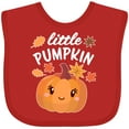 thumbnail image 3 of Inktastic Cute Little Pumpkin with Fall Leaves Boys or Girls Baby Bib, 3 of 4