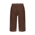 thumbnail image 4 of Bovemsi Women's Casual Pants Womens Loose Elastic Waist Cotton Trouser Cropped Wide Leg with Pockets, 4 of 6
