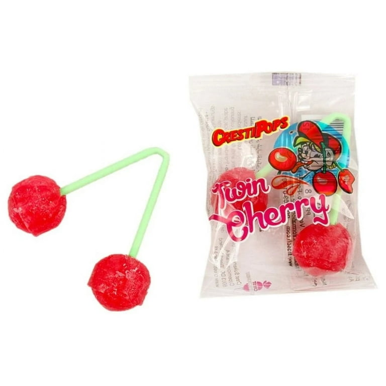 Gerrit J Verburg Twin Cherry Lollipops, 0.48 Ounce Pops, 48 Piece