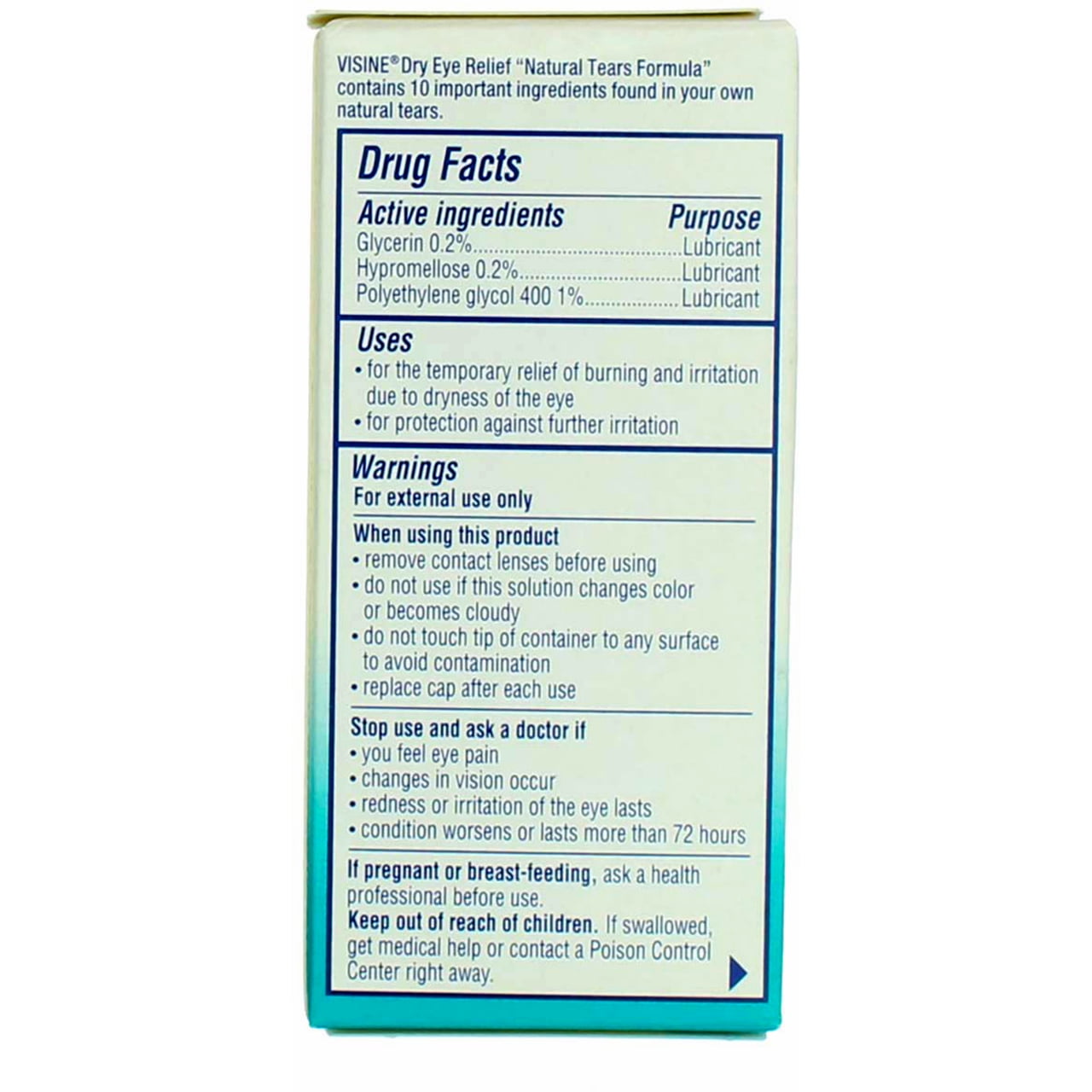 Visine Tears Lubricant Eye Drops for Dry Eye Relief, 0.5-Ounce Bottles Pack of 3