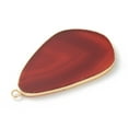 thumbnail image 3 of 5pcs Natural Carnelian Pendants with Golden Brass Edge Teardrop 45x26.5x2mm Hole: 2mm, 3 of 3