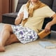 thumbnail image 5 of Balery Lavender Bicycle Pantalones cortos de pijama de punto de algodón para hombre con cinturilla y bolsillos-Medium, 5 of 6