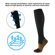 AIRKOUL 5 Pairs Copper Compression Socks High Sport Knee High Compression Socks Improves Circulation, Reduces Swelling & Pain for Nurses, Running, XXL