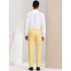 thumbnail image 5 of Pantalones de vestir ajustados con frente plano y bloque de color con estampado geométrico informal para hombre XXL Amarillo Blanco, 5 of 6
