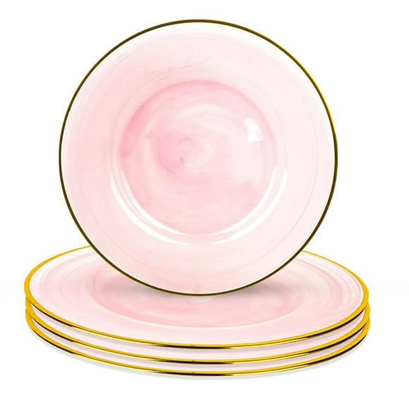 Vintage Pink Glass Charger Plates